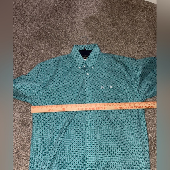 Wrangler Teal Patterned Casual Shirt - Picture 4 of 5
